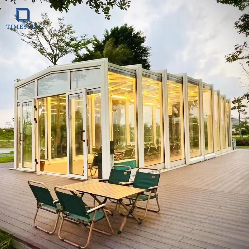 Modern Design Easy-to-Install Aluminum Glass House Outdoor Conservatory Sunroom for Villas Residential