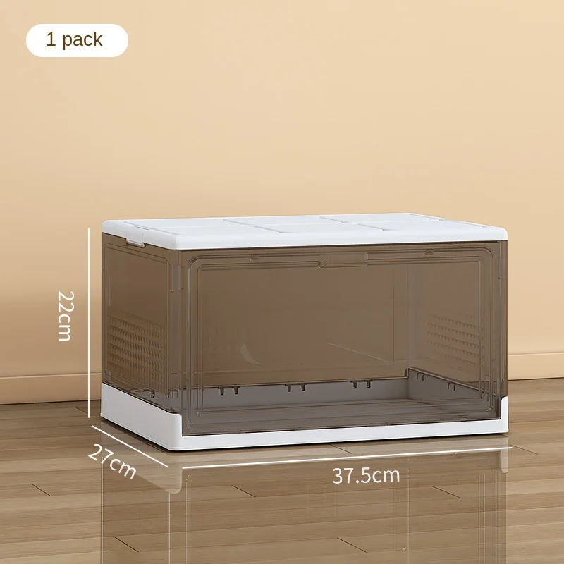 Space-Saving Transparent Plastic Folding Shoe Box Rack Side Opening Shoe Drawer Cabinet Stackable Clear Combination  shoe case