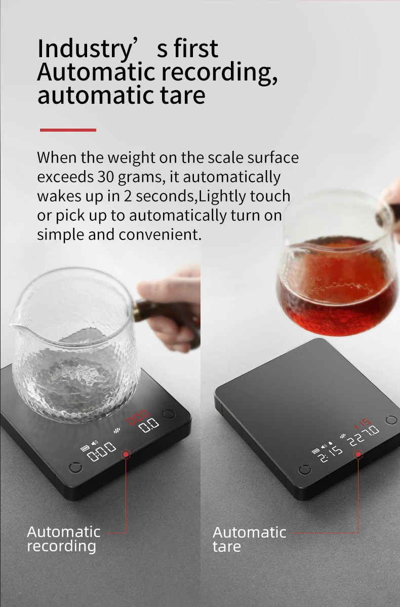 zeroHero LCD Display 2kg / 0.1g Pour Over Drip Espresso Coffee Scale Electronic Coffee Balance