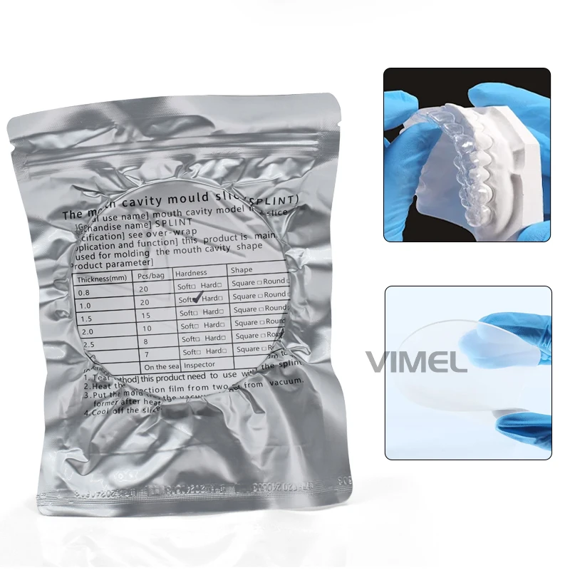 Multipurpose Dental Vacuum Forming Plastic Sheets Material  For Orthodontic Dental Slice Splint Vacuum Forming Hard/soft