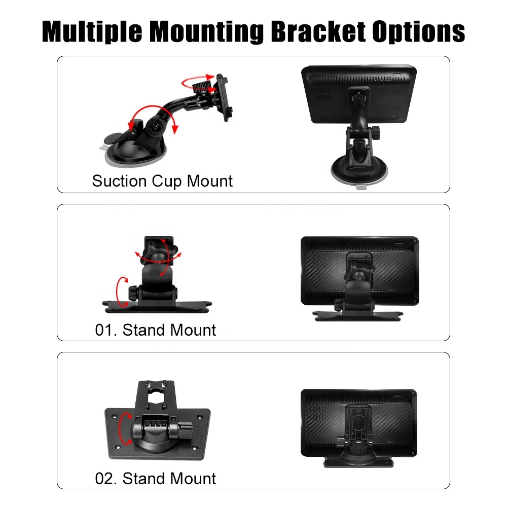 DIY 7inch wireless portable navigation display portable wireless carplay android auto car radio video player