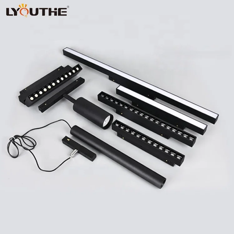 Indoor Recessed Magnet Rail System Dimmable Aluminum Ceiling Focus Magnetic Track Spot Light