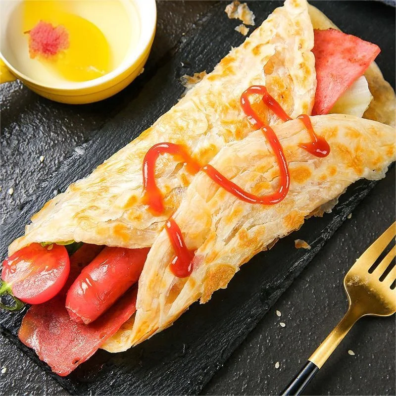 HACCP Certified Shredded Pancake Taiwan Style Hand Grasping Paratha Torn Wrap Cake