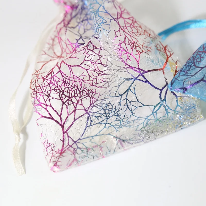 Coral organza bag new eyelash pouch Dried flower spice organza bags  Favors Drawstring  Sweets Pouches