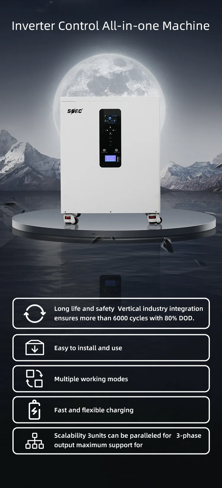 Output 3 phase AC 380V 10KW Home Solar System 10Kwh 20Kwh Lifepo4 Battery Energy Storage