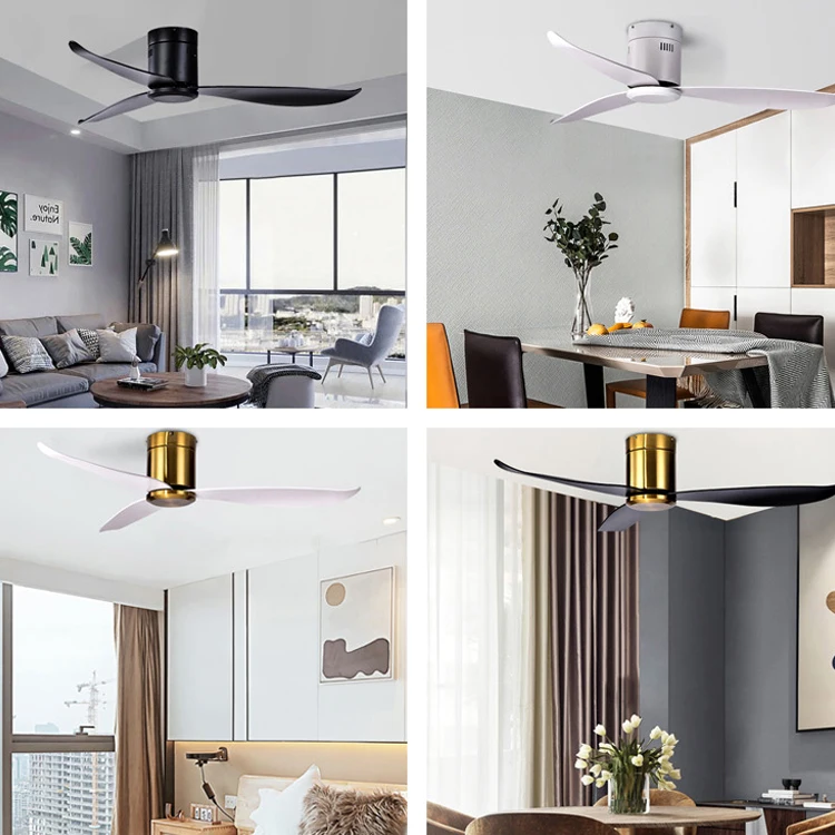 Factory Wholesale White Silent Pure Copper Motor ABS 3 Blades BLDC 220 Volt Modern Ceiling Fan
