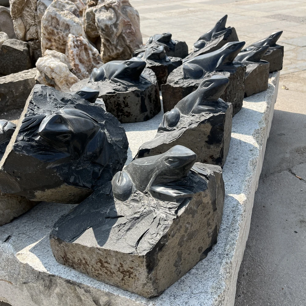 Animal garden Hand carved Frog stone sculpture for sale