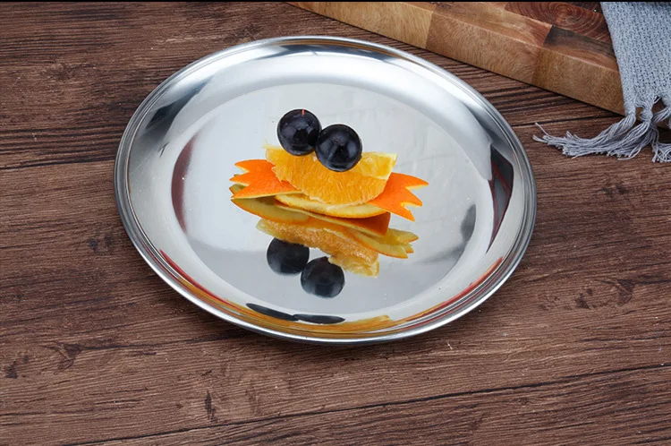 Luxury gold dishes stainless steel Korean Style Barbecue plate for wedding party  decoration eco-friendly dishes & plates