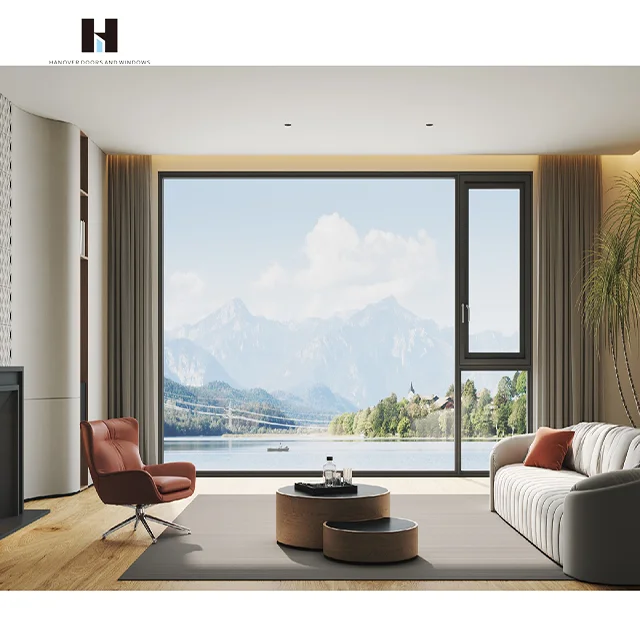 HANNOVER Hot Selling Thermal Break Aluminum Tilt Turn Windows Push Out Replacement Casement Window Double Glass Casement Window