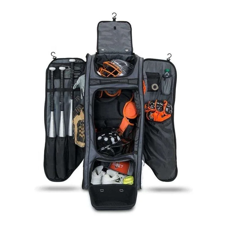 Custom Baseball Equipment Bag Large Capacity Baseball Bags with Wheels