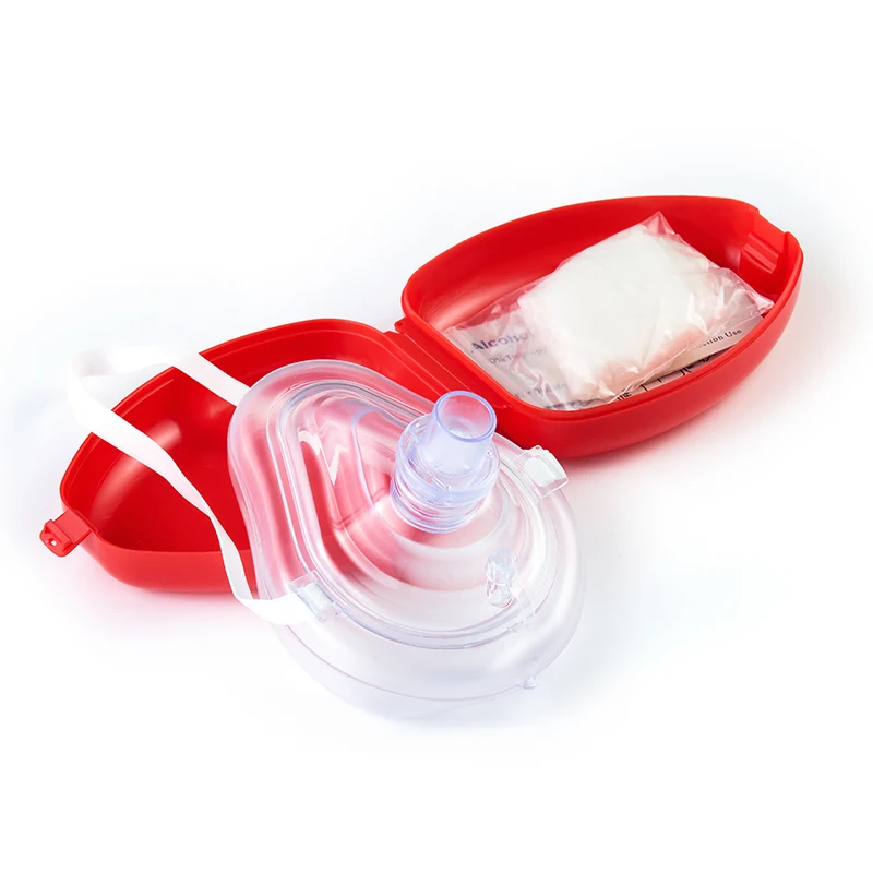 First Aid CPR mask training kit manufacturer for Adult/Kids Resuscitator with One-Way Valve Hard Case with CE ISO Certification