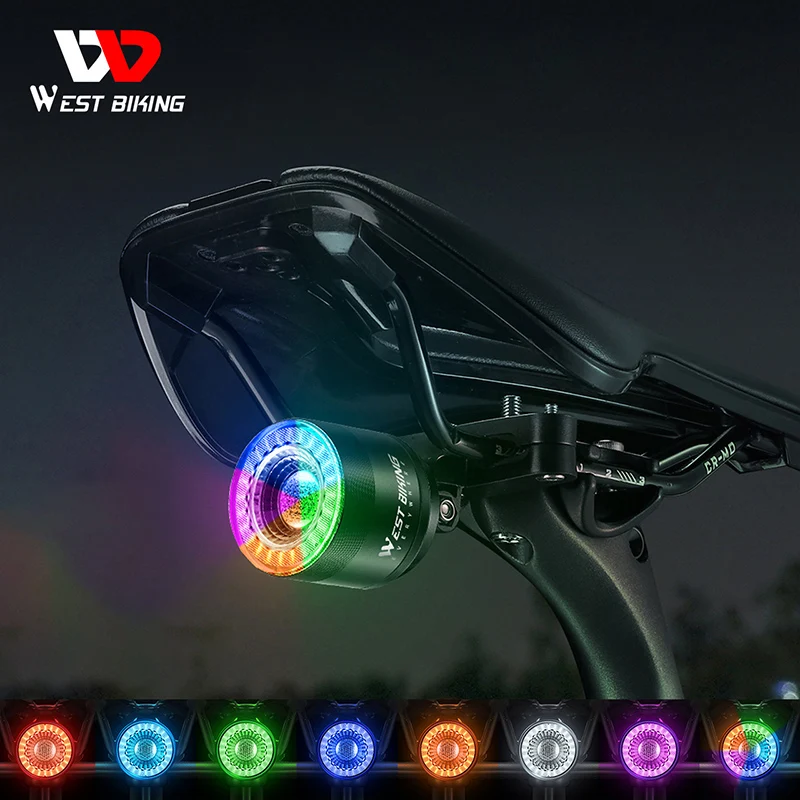 WEST BIKING New Button Control Rear Light Waterproof Turning Signal Warning Led Bike Bicycle Tube Rear Light Led Taillight