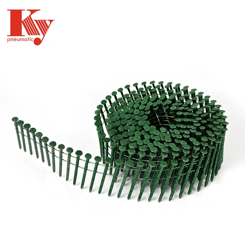 15 Degree Colorful Painted Customized Ring Smooth Screw Shank Coil Nail Pallets Iron Wire Nail 2128 2345 2550 2964