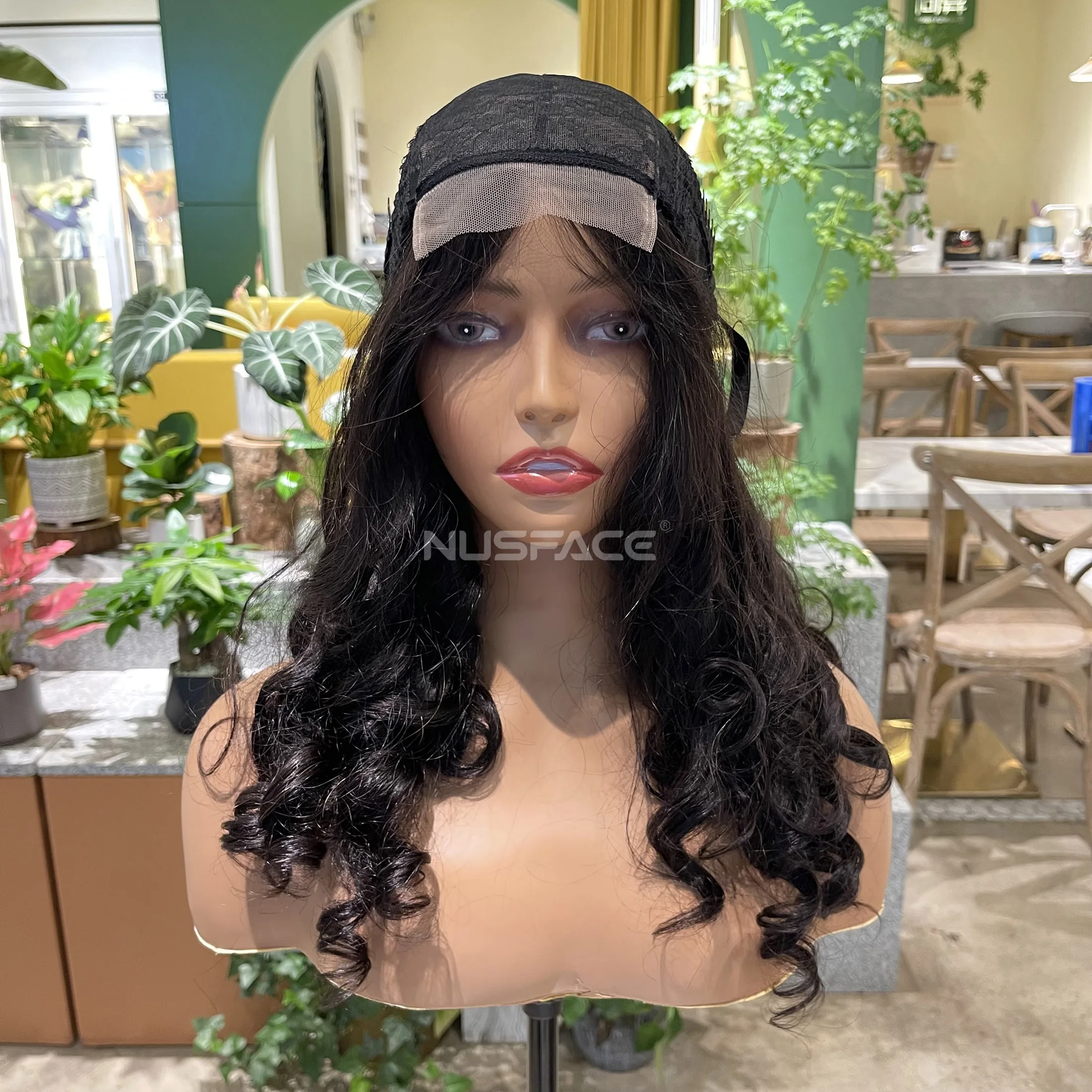 Factory Price Wholesale Cuticle Aligned Unprocessed Hair Hairline Egg Curly 4x4 Closure Human Hair Wig Double Drawn Natural Long