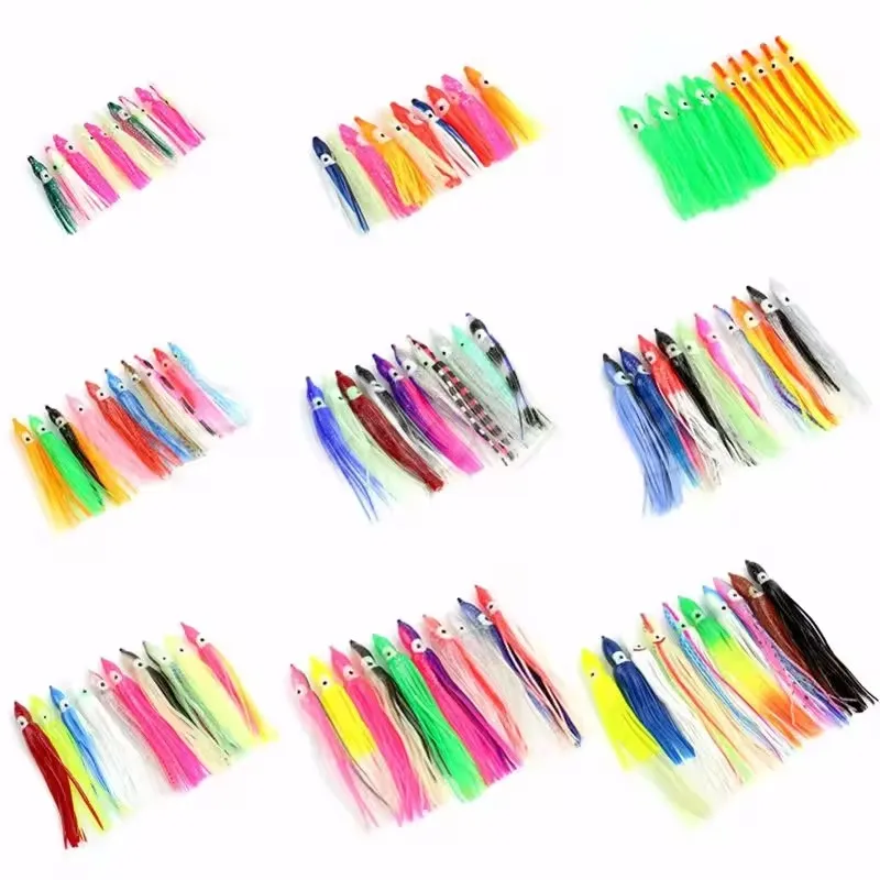 Wholesale OEM Fishing Squid Skirts Replacement Octopus Fishing Lure Luminous Trolling Fishing Pvc Squid Lure