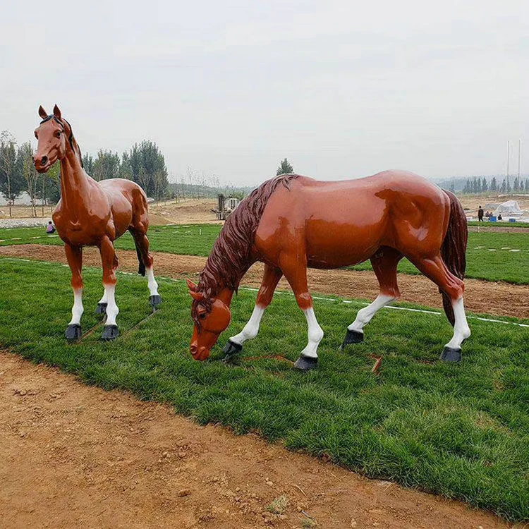 Factory hot sale fiberglass life size horse statue