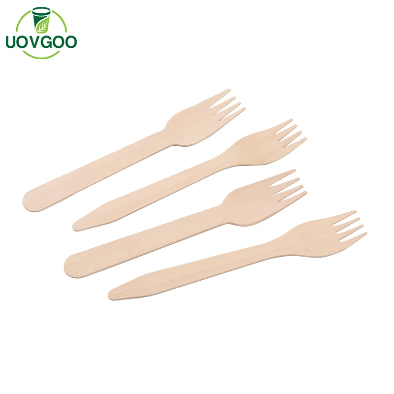 Wholesale Disposable wood fork cutlery Biodegradable wooden fruit fork