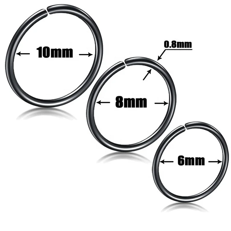 20G Surgical Stainless Steel False Puncture Jewelry Invisible Fake Nose Circle None Piercing Nose Ring