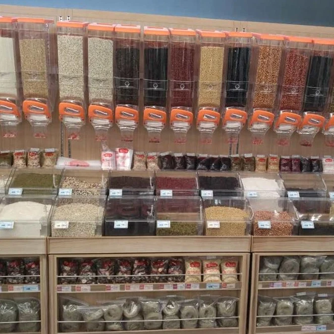 
Ecobox Hot Selling Bulk Food Dry Food Dry Fruit Dispenser Bin Cereal Nut Candy Coffee Bean Rice Dispenser 