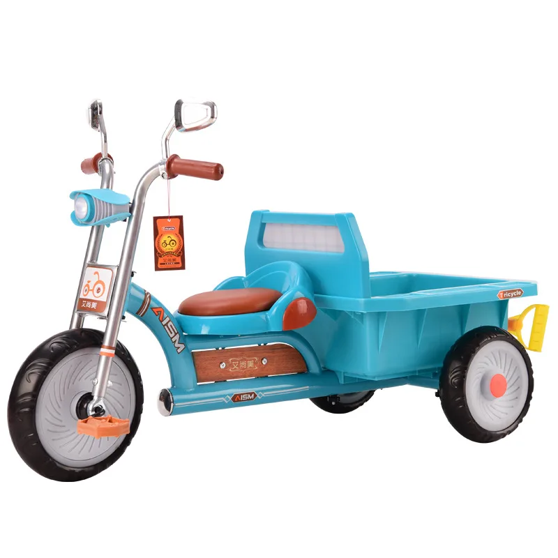 Children Trike Baby Tricycle, Large With Back Bucket Three Wheel Bike Tricycle For Kid//