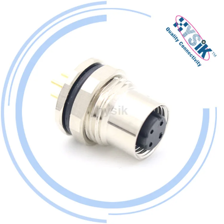 M12 4-pin plug waterproof IP67 solder connector customize available male female D coded socket