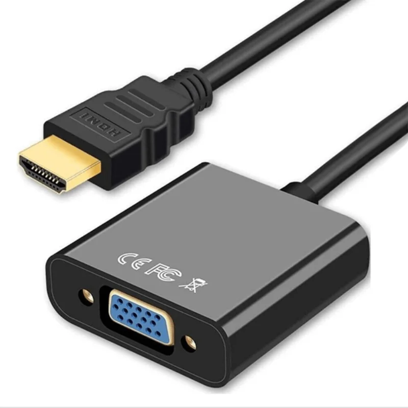 Адаптер преобразователя Hd-mi в VGA кабель Hd-mi 1080P штекер-гнездо Кабель-адаптер преобразователь hd-mi в vga