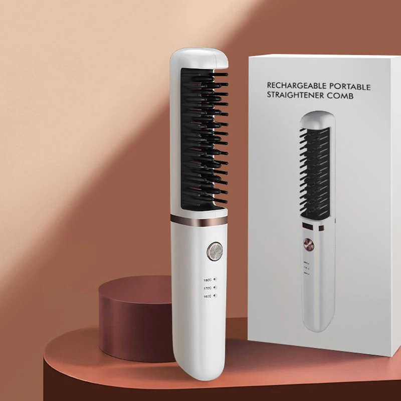 Top quality electric hair straightener curling comb wireless hair straight comb hot comb hair