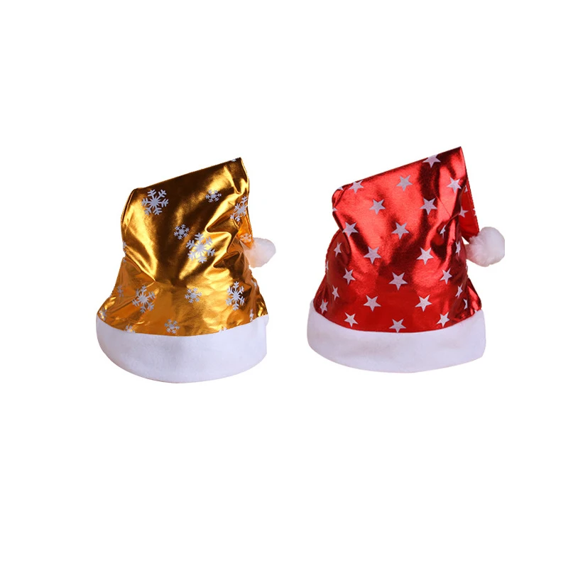 Custom Promotional Hot Style Five Pointed Stars santa hat christmas Winter Fashion Adult Snow Christmas Hat