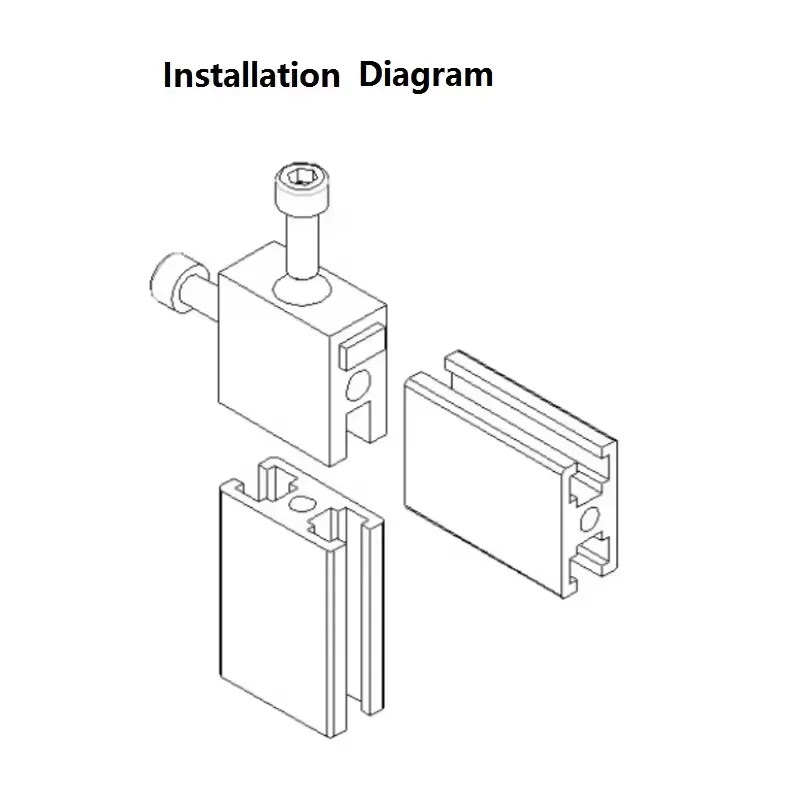 Accessories general aluminium profiles connector for fixtures 1530 Angle square connector 2040 Special angle connector