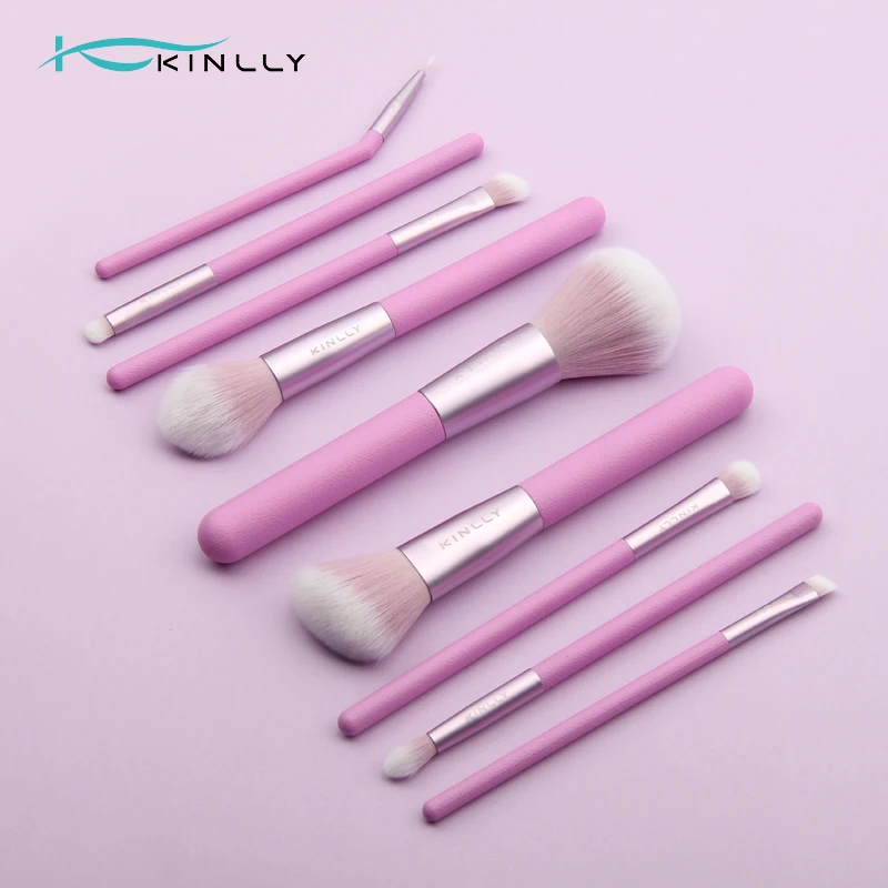 Wholesale Beauty Vegan Makeup Brush  Orange Green Purple Plastic Handle 100% Synthetic Hair Custom Logo eye makeup brush