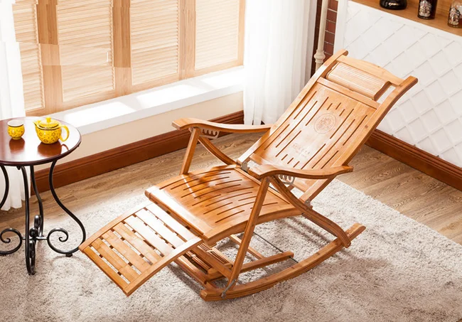 
Wholesale simple design home used foldable recliner comfortable stocked bamboo relaxing chair 
