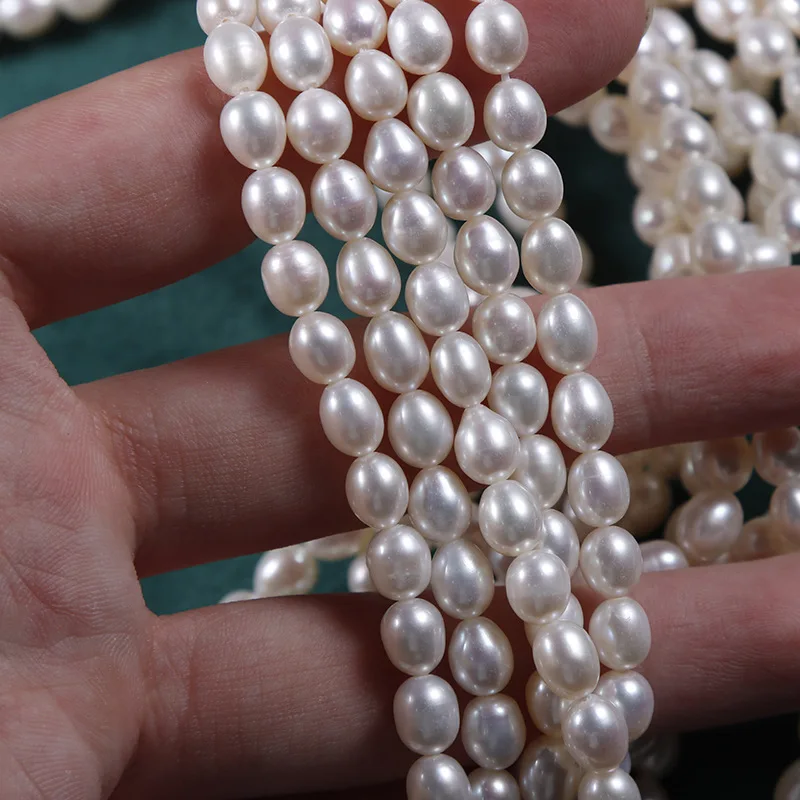 AAAAANatural freshwater pearl real rice bead pearls white 5-6mm Stands for jewelry making diy Loose beads wholesale