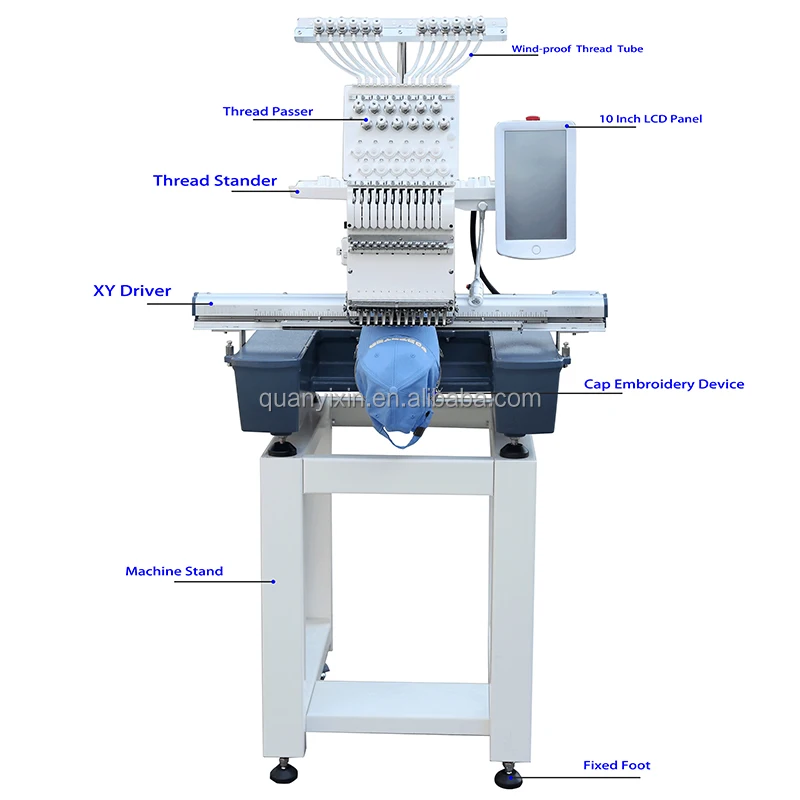 Affordable Price 1201 1501 Small High Speed Shop Home Use Single Head Garments Cap Flat Computer Embroidery Machine
