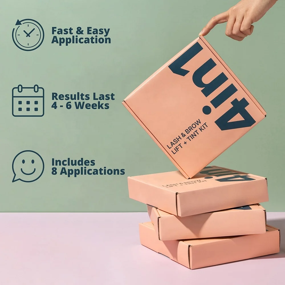 4 In 1 Semi Permanent 6-8 Months Long Lasting Eyelash Lifting Perm Kit Black Brown Tint Lash Lift Curl Kit