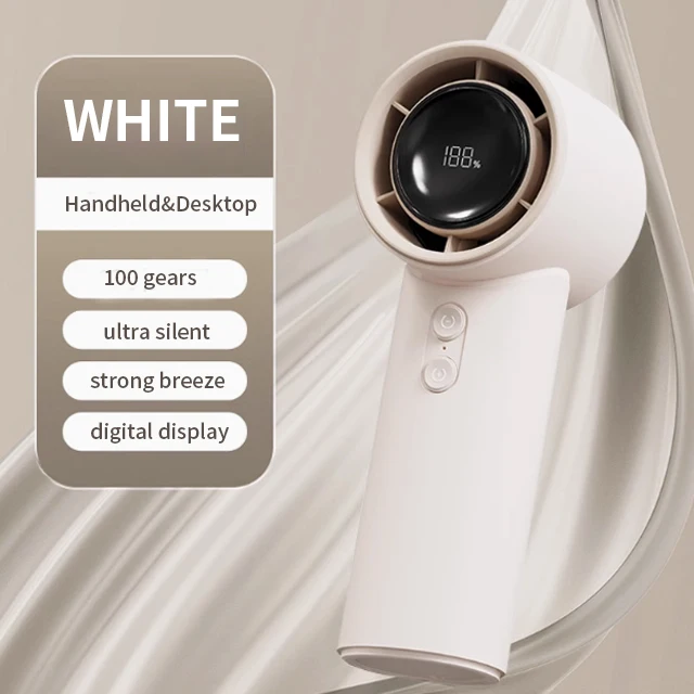 Wholesale Price High Speed Screen Digital Display Portable Fan Powerful 4000mAh Battery USB Handheld Mini Fan