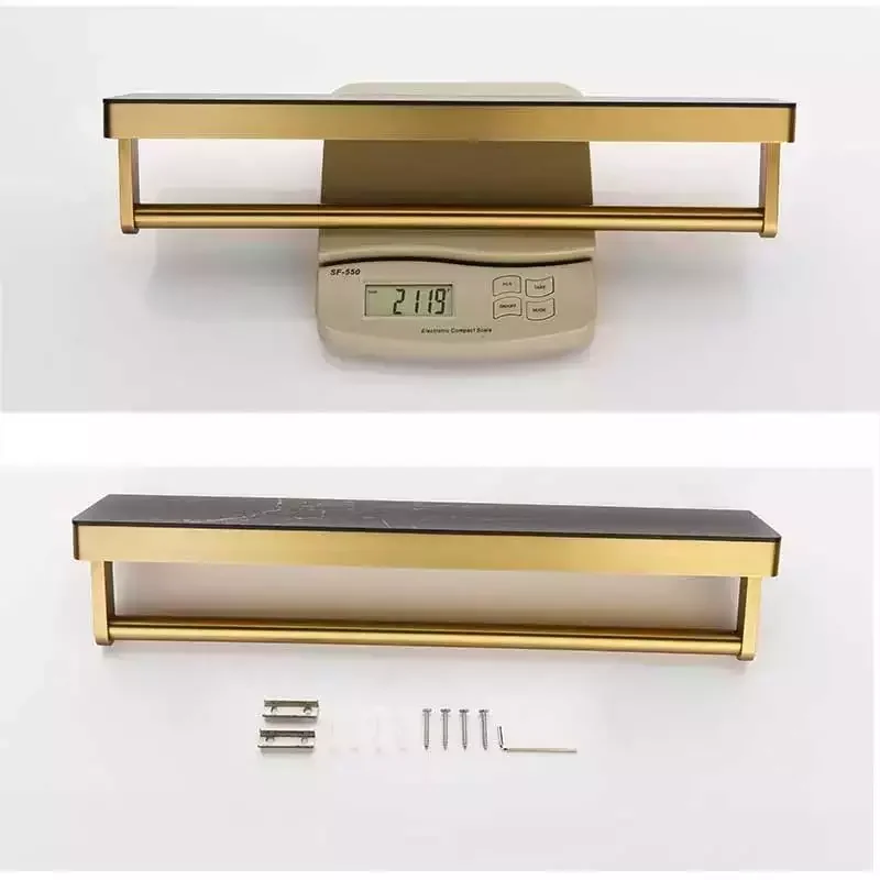 AMAXO Gold Black Marble Countertop Stainless Steel Towel Racks Authentic Quality Rail Towel Bar