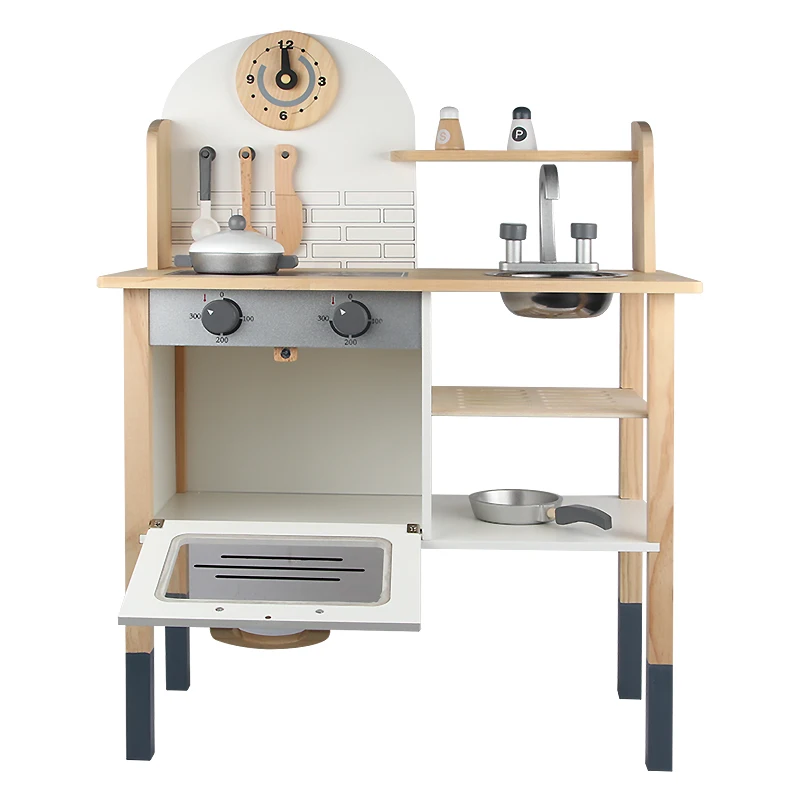 kids wooden toy children pretend role play kids wooden play set kitchen toy for toddler