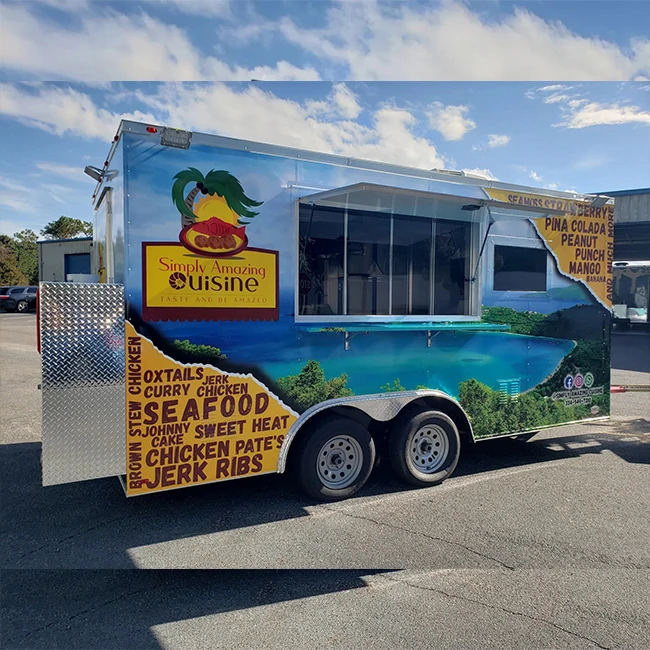 Pizza Truck Customized Mobile Food Trailer For Pizza / Bbq / Burger