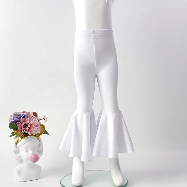  New style fall baby girls pants leggings wholesale kids boutique bell bottoms trousers