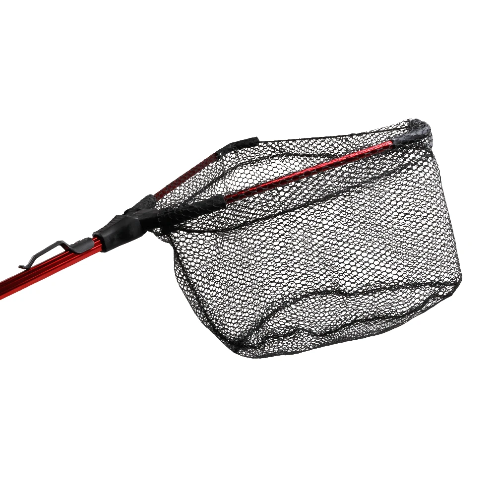LUSHAZER 80cm 280G carp abs aluminum alloy foldable landing single section nylon handle fish lake ocean hand net fishing