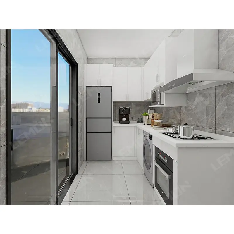 Custom Kitchen for Apartment Meuble de Cuisine Melamine Kitchen Cabinet Designs Small House Space Saving Kitchen