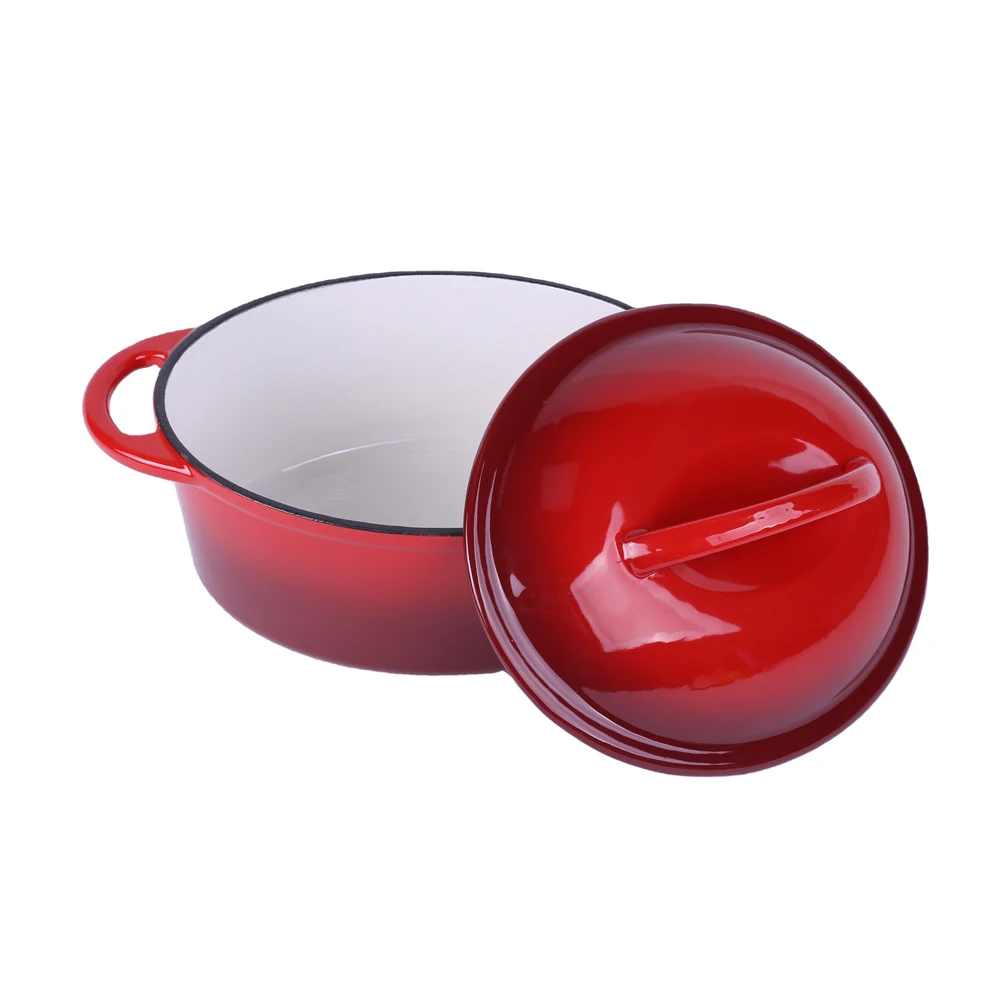 ChuiHua Own Brand 5.5 Quart Enameled Cast Iron Red Dutch Oven Camping Best Accept Custom