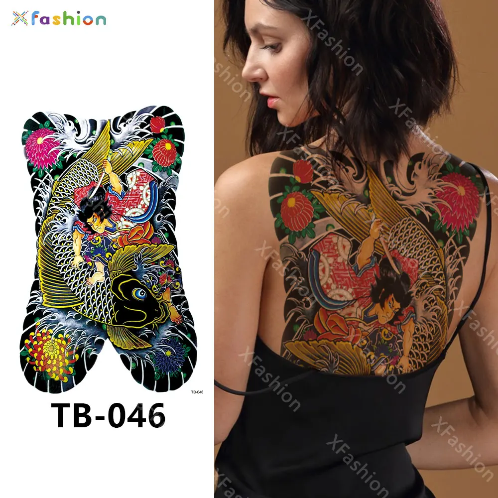 2024 оптовая продажа супер большая татуировка с Полной Спиной Временный тип тела Большая наклейка