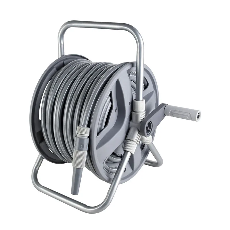 
3/4' 20m portable free standing hose pipe reel holder garden cart water pipe hose carrier 