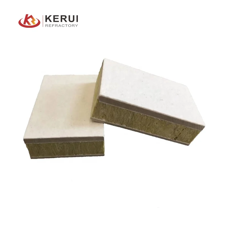 Kerui Polyurethane Rock Wool Plate Single Color Real Stone Paint Integrated Board for Soundproofing Applications