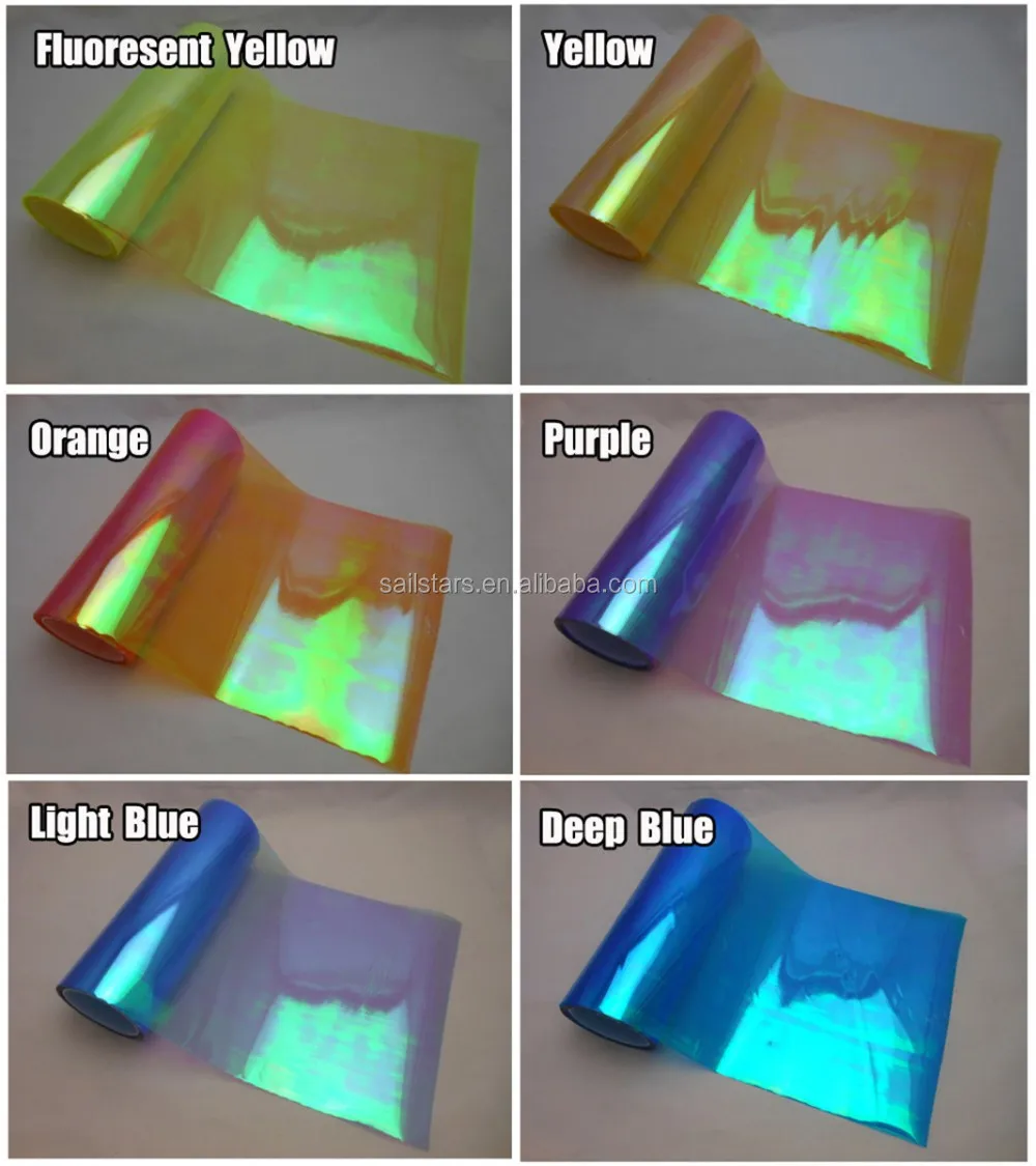 12 Rolls/Lot Rainbow Chameleon Headlight Tint Film Taillight Vinyl Color Change