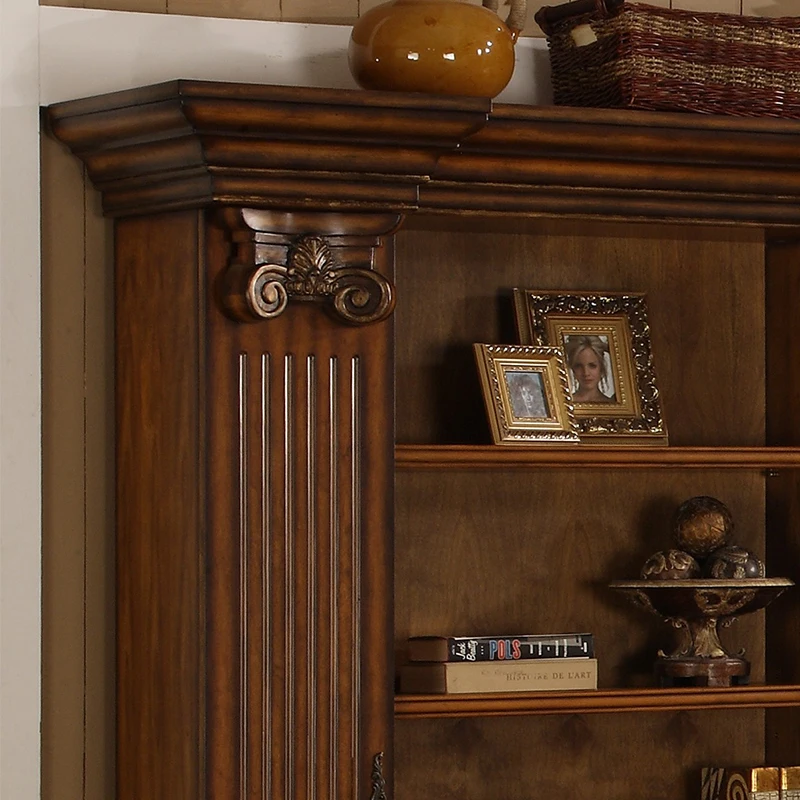 Mid-century design style classic shape can be customized display cabinet solid wood bookcase