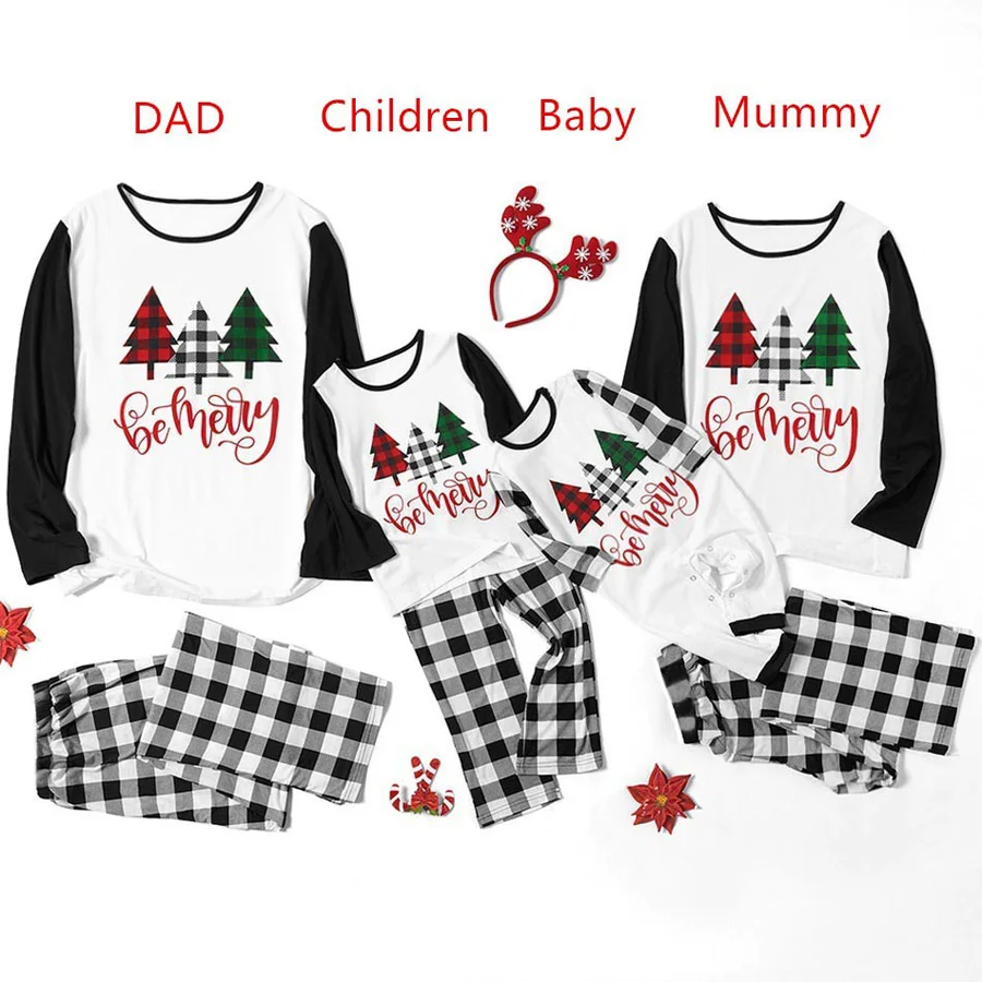 
latest newchristmas family matching outfits pajamas 