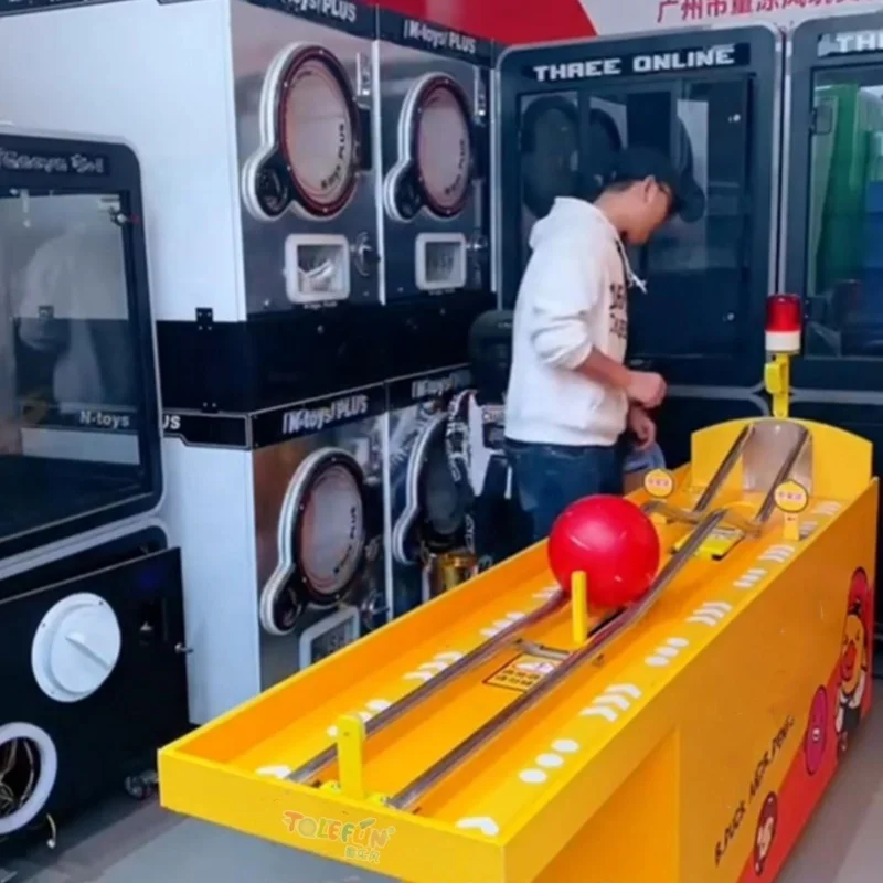 Tolefun Funfair Outdoor Challenge Bowling Ball Arcade Games Bowling Machine Skill Roller Bowler Carnival Game Table For Sale