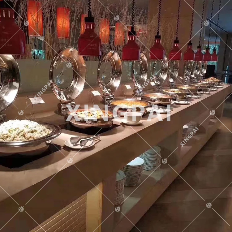 XINGPAI restaurant & hotel supplies silver chafing dishes buffet food warmer round chafing dish buffet set